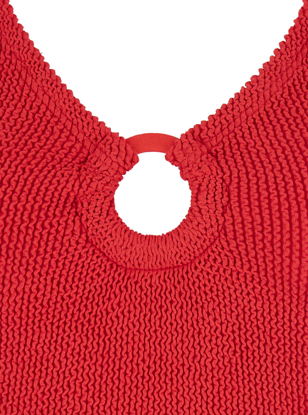 Celine Red Swimsuit With Cut-Out Ring Tech Fabric Stretch Woman Polyamide Elastane Beachwear