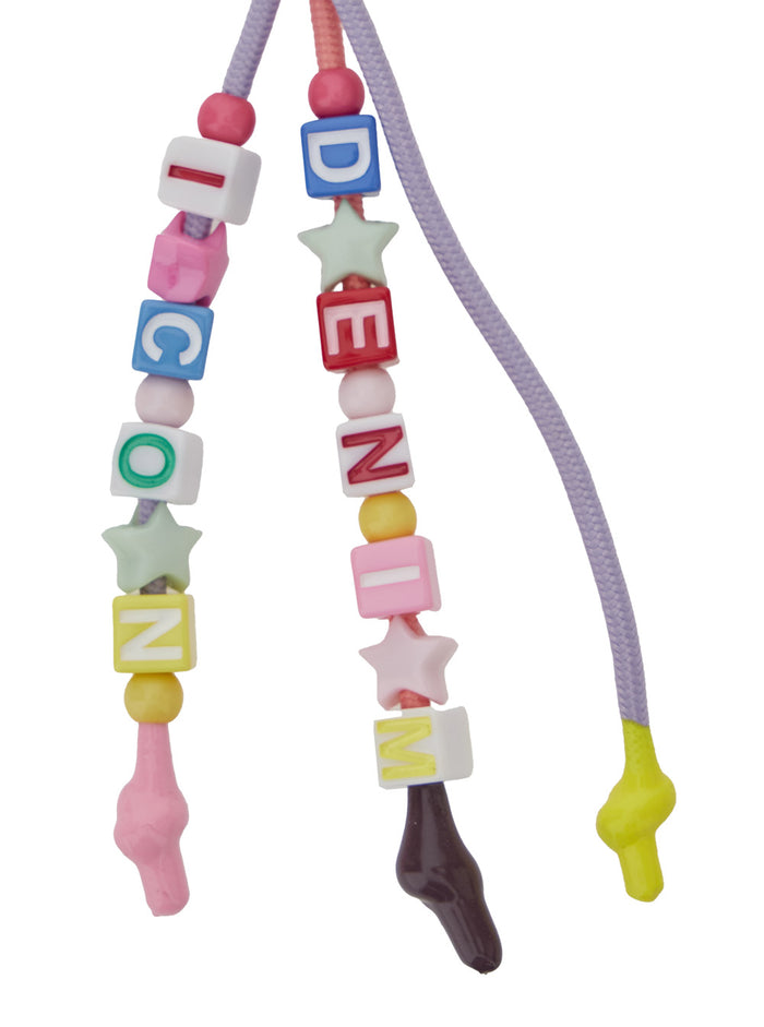 Cyrus Multicolor Keyring with Star Charm and Pendant Beaded Charms in Acetate Man Leather Products