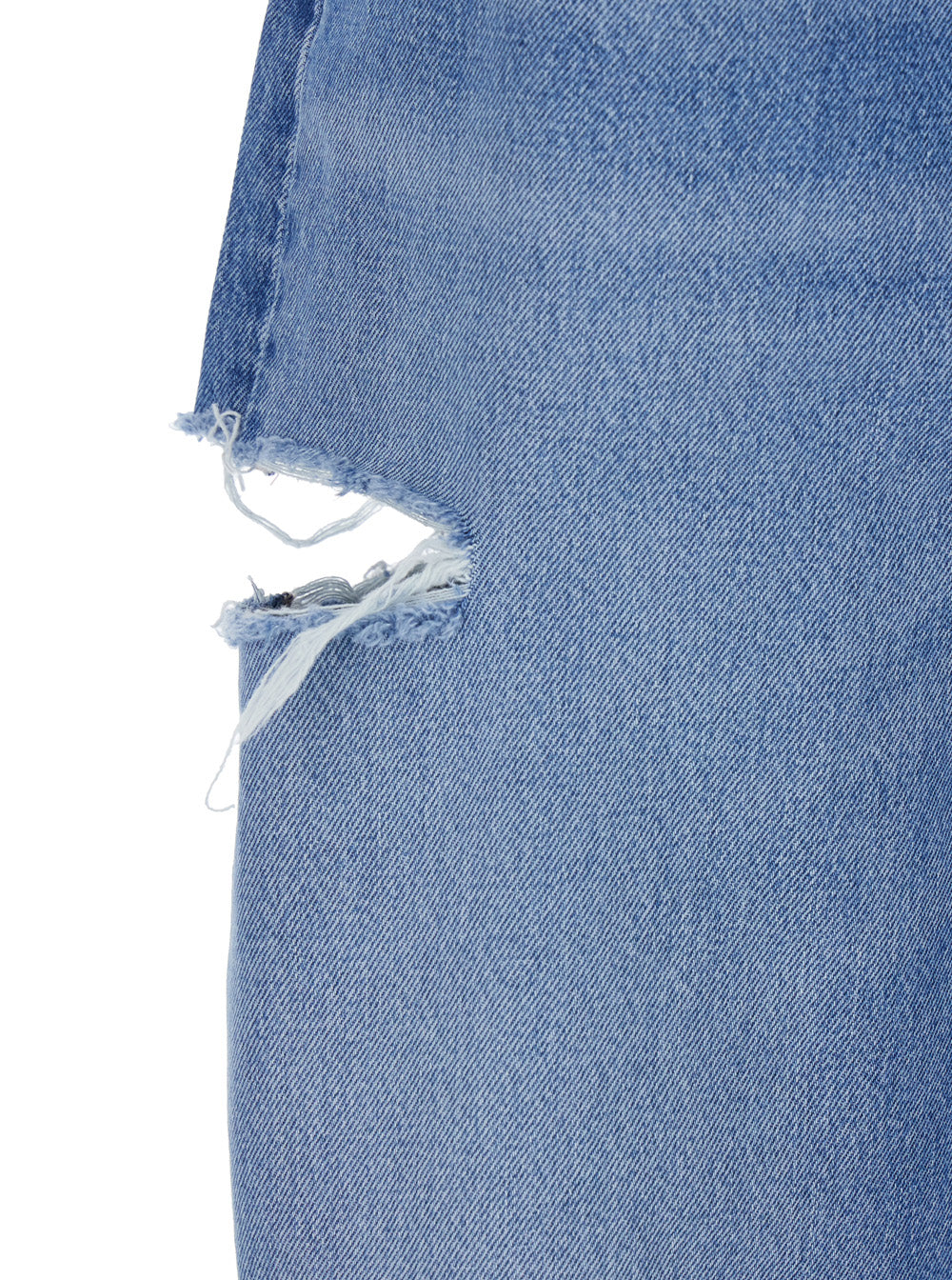 Poppy Blue Jeans with Logo Patch on the Rear and Ripped Details in Denim Woman Blu Organic Cotton