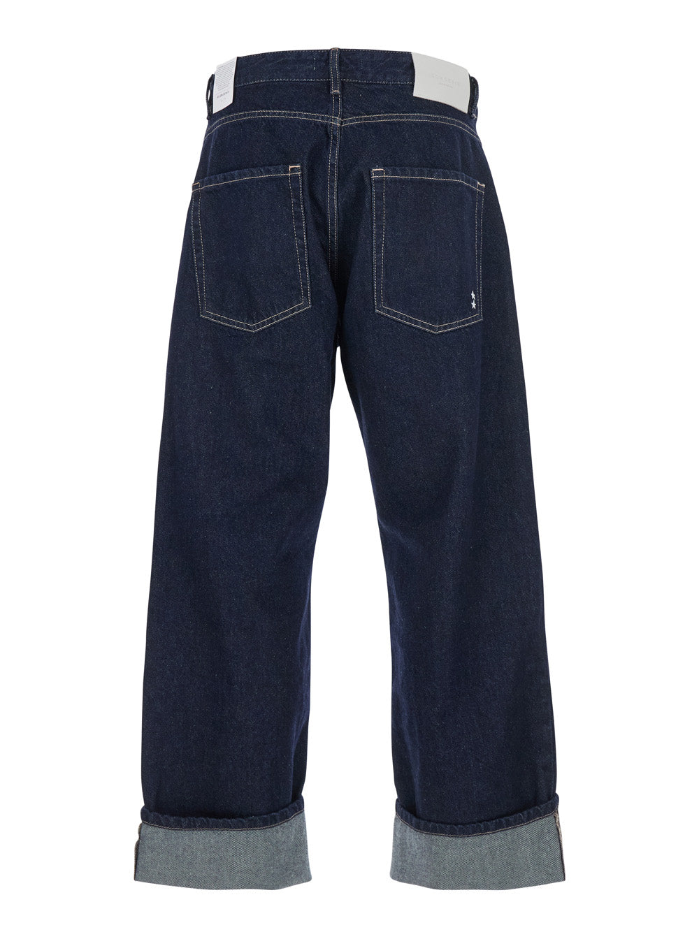 Ross Blue 5-Pocket Jeans with Logo Patch in Cotton Denim Man Blu