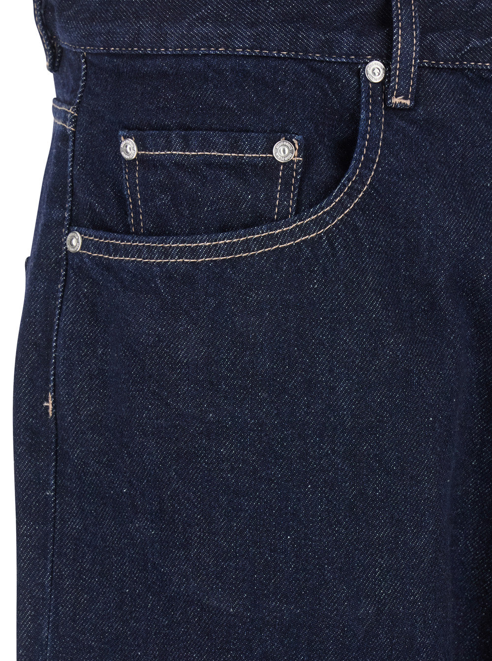 Ross Blue 5-Pocket Jeans with Logo Patch in Cotton Denim Man Blu