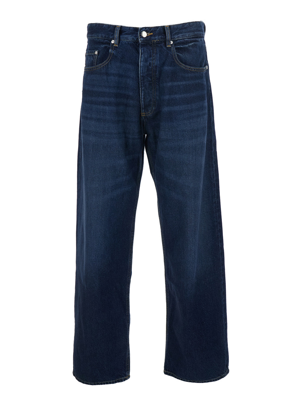 Will Blue 5-Pocket Jeans with Logo Patch in Cotton Denim Man Blu