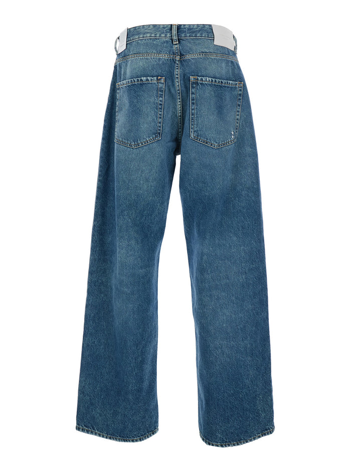 Will Light-Blue 5-Pocket Jeans with Logo Patch in Cotton Denim Man Blu