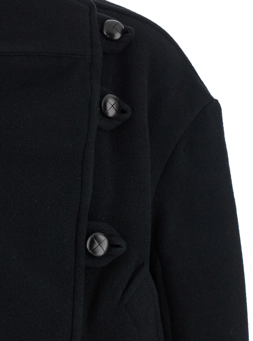 Hanis Black Jacket With Stand-Up Collar And Dropped Shoulders Wool Blend Woman Polyamide