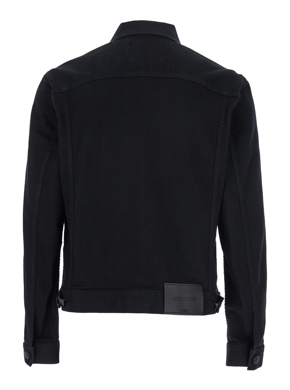 Brad Black Jacket With Classic Collar And Logo Patch On The Rear Denim Man Cotton Polyester Elastane