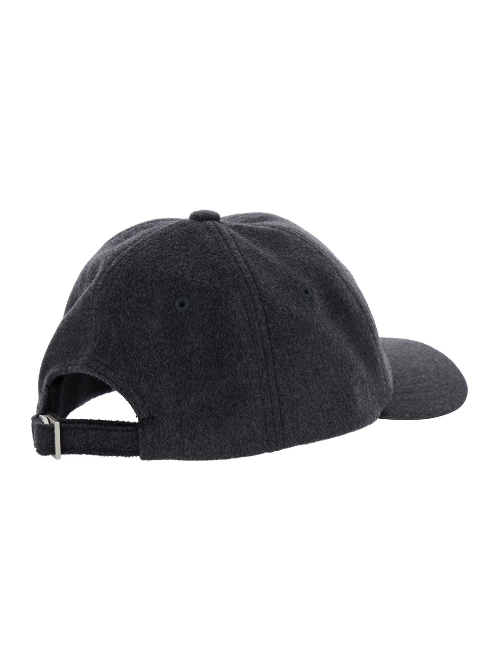 La Casquette Cachemiro Grey Baseball Cap with Logo Lettering Embroidery on the Front in Wool Woman Hats And Gloves