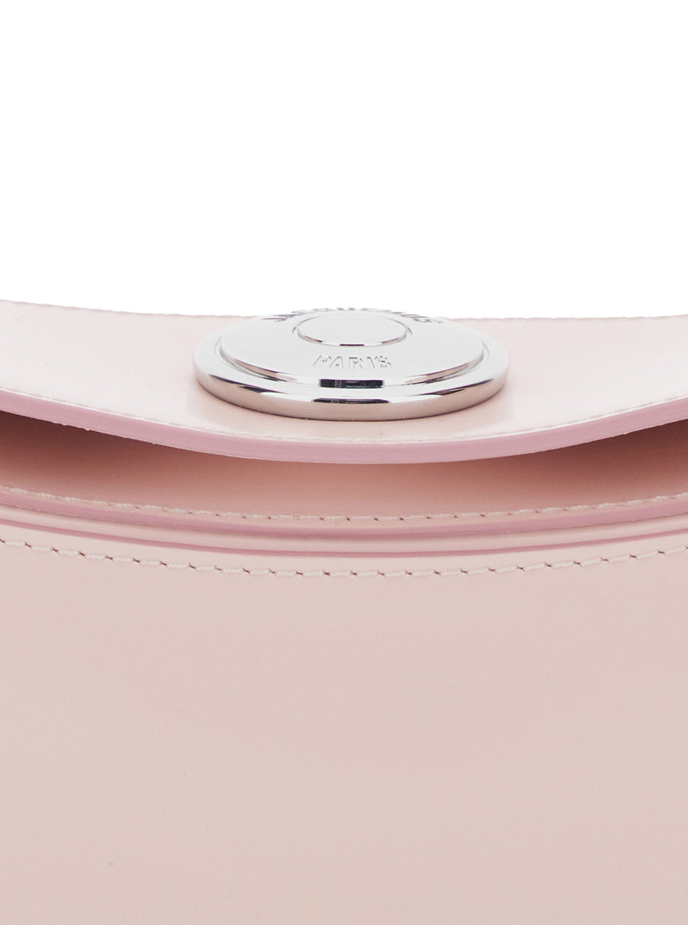 Le Calisso Pink Shoulder Bag with Engraved Snap Button in Leather Woman Calf