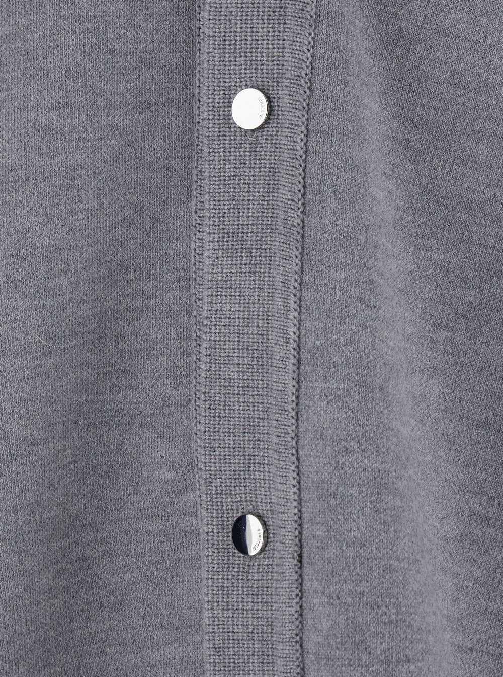 Grey V-Neck Cardigan with Dropped Shoulders in Cotton Man Jersey
