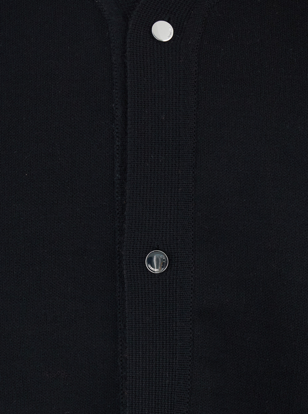 Black V-Neck Cardigan with J Logo on the Back in Wool Man Jersey