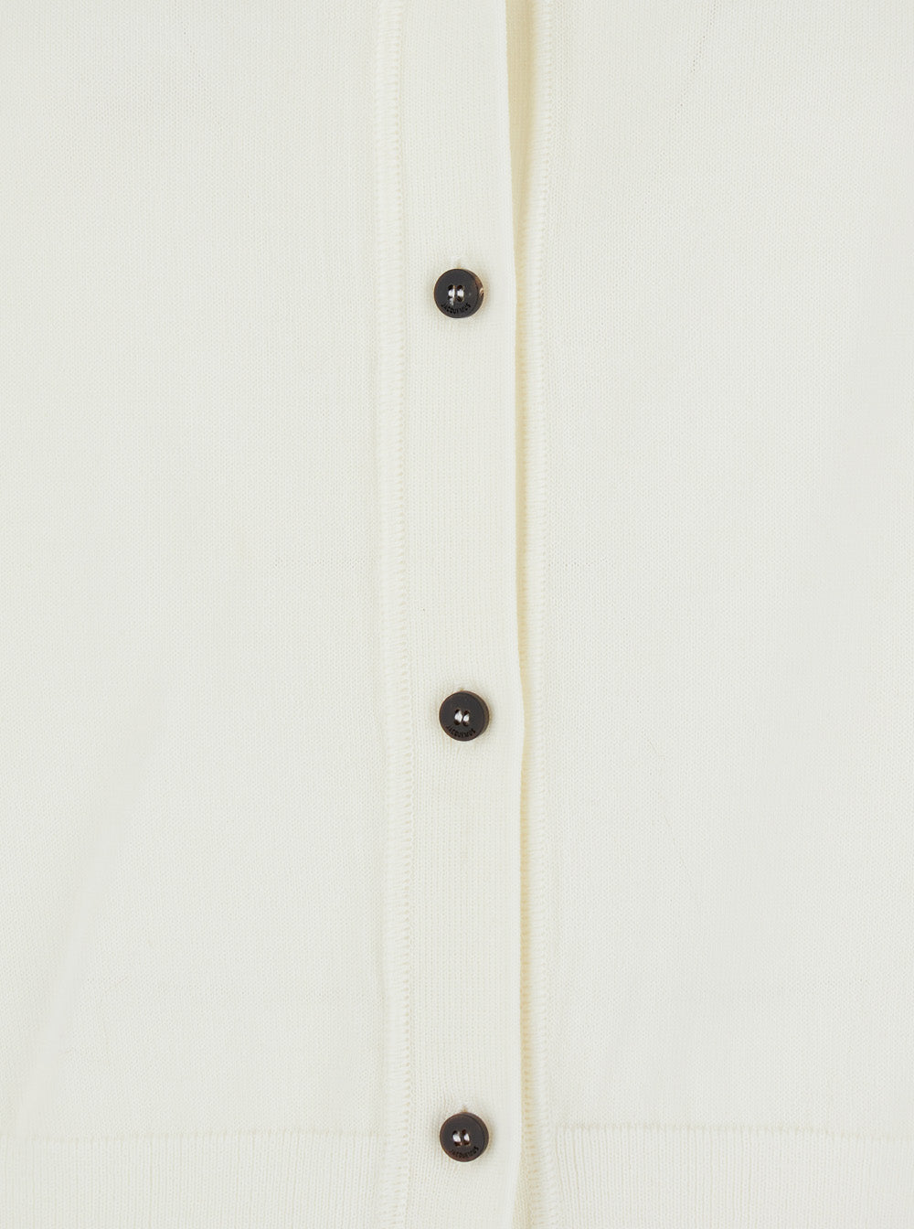 White V-Neck Cardigan With Back Logo Lettering Wool Woman Jersey