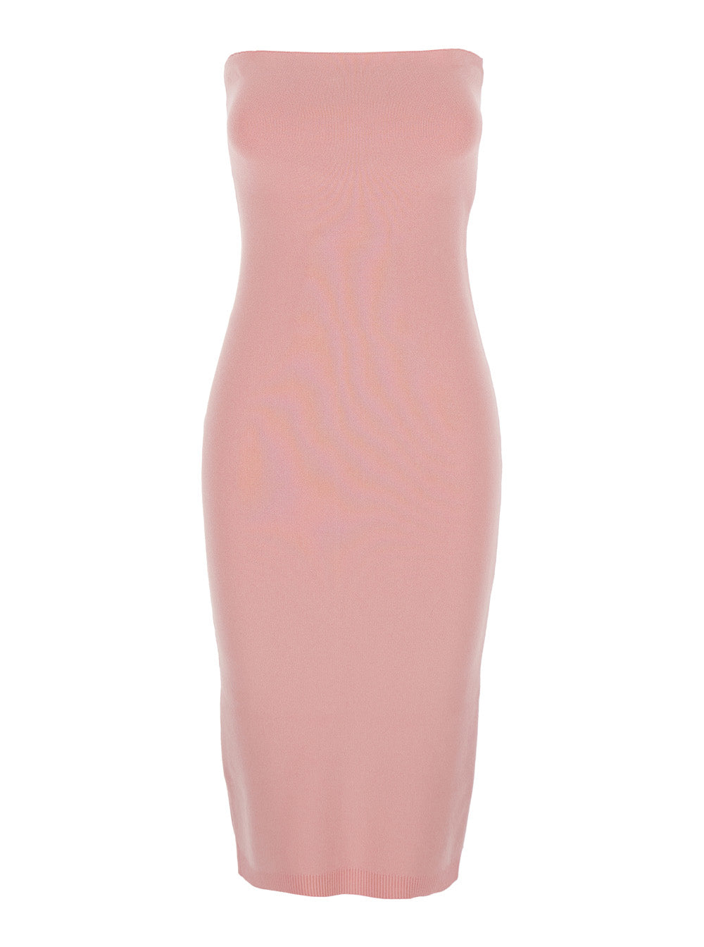 La Robe Sera Pink Dress With Square Neckline And Back Buttons Fabric Woman Viscose