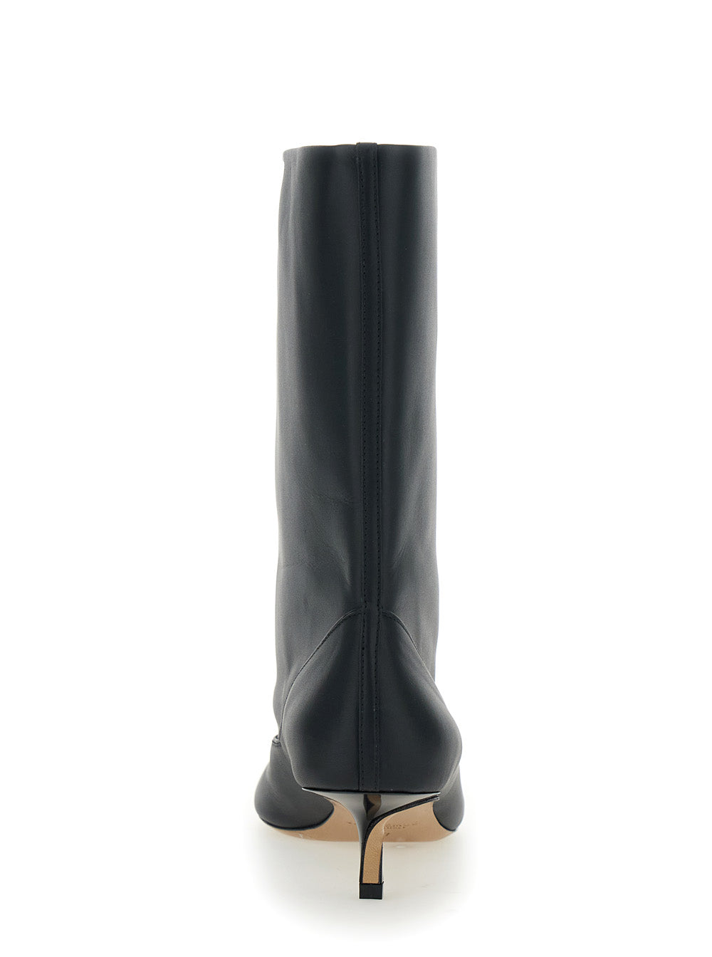 Les Bottes Tourni Black Ankle Boots With Pointed Toe And Low Stiletto Heel Leather Woman