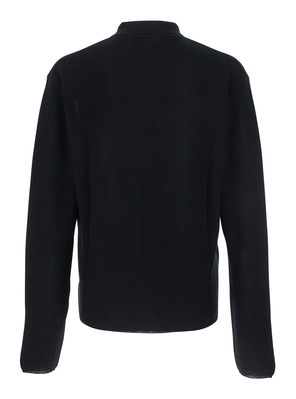 Black Polo Shirt with Tone-on-Tone Logo on Front in Cotton Knit Man Tshirts And