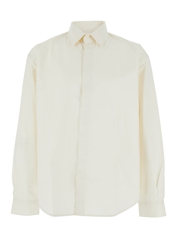 White Shirt With Maxi J Logo Cotton