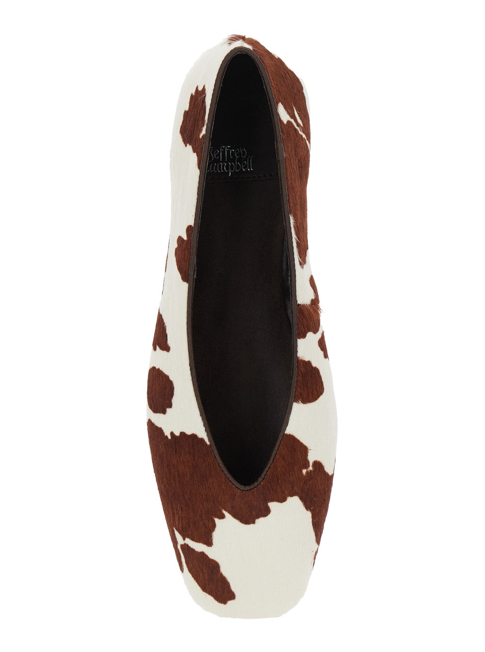 Brown Ballet Shoes with Animalier Print in Tech Fabric Woman Cow Ballerinas