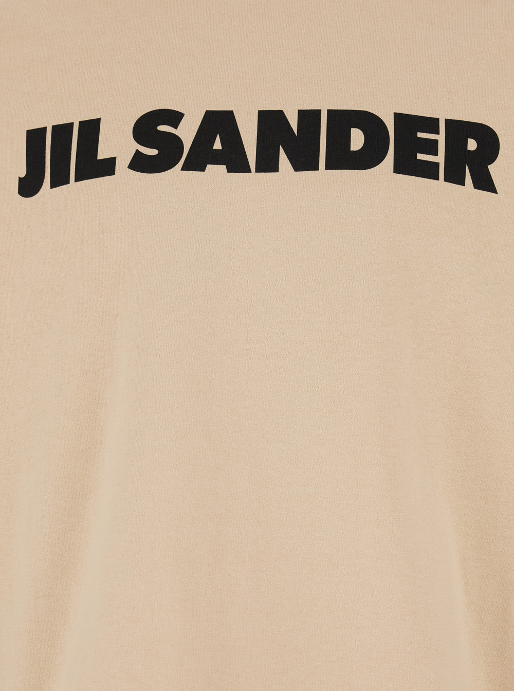 Beige Crewneck T-Shirt with Maxi Logo Lettering on the Front in Cotton Man Tshirts And Polo Shirts