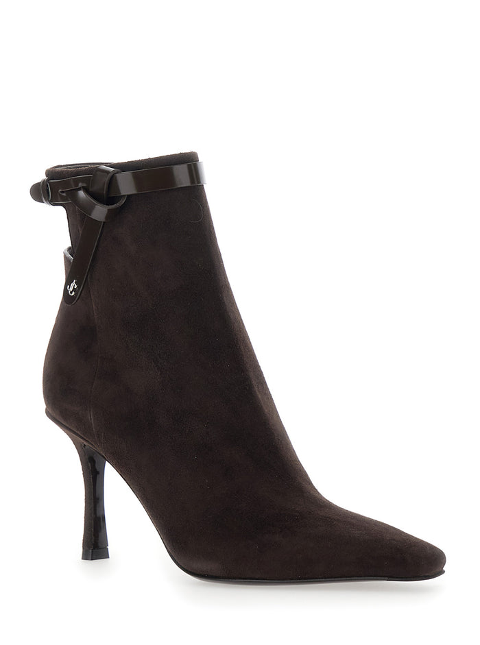 Camie Brown Ankle Boots With Knot Detail Suede Woman