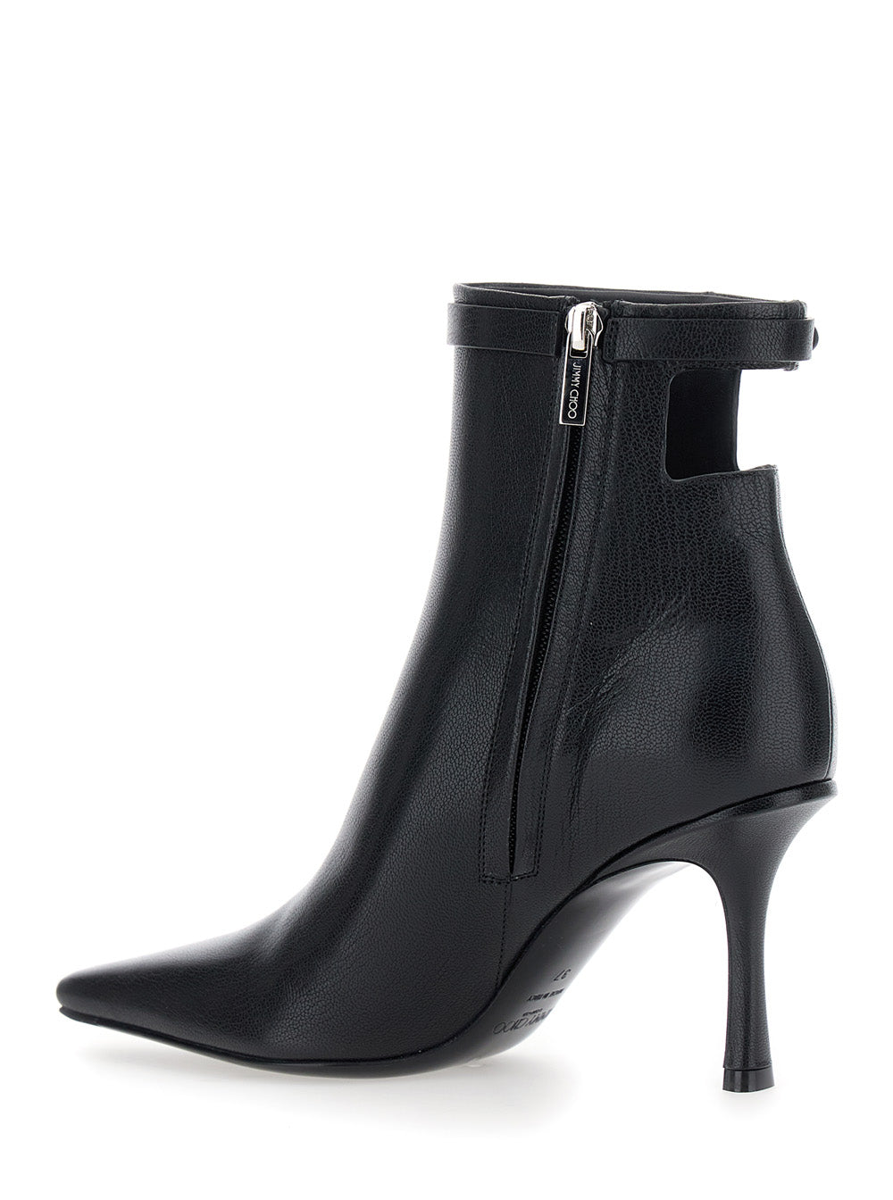 Camie Black Ankle Boots With Knot Detail Leather Woman