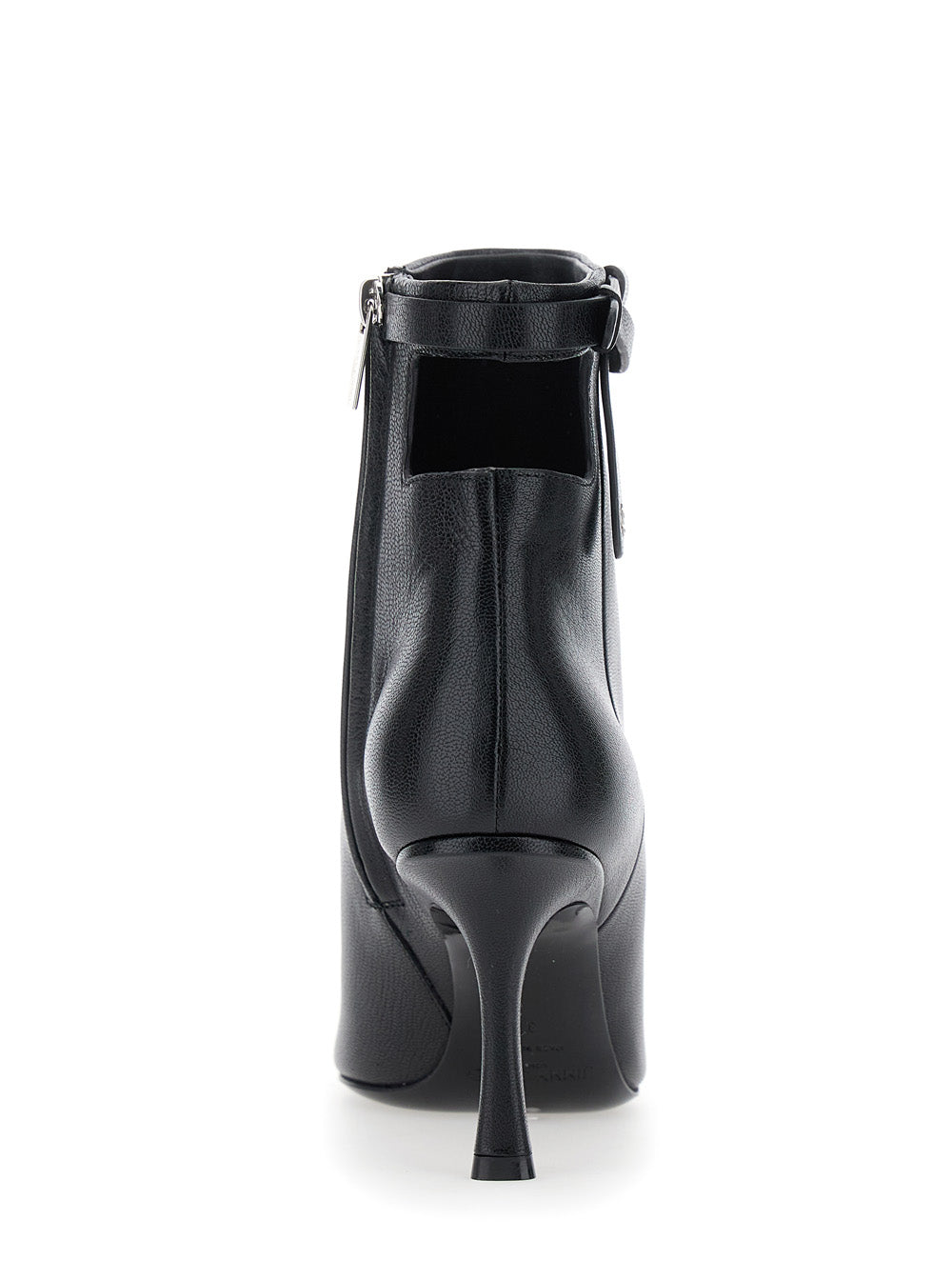 Camie Black Ankle Boots With Knot Detail Leather Woman