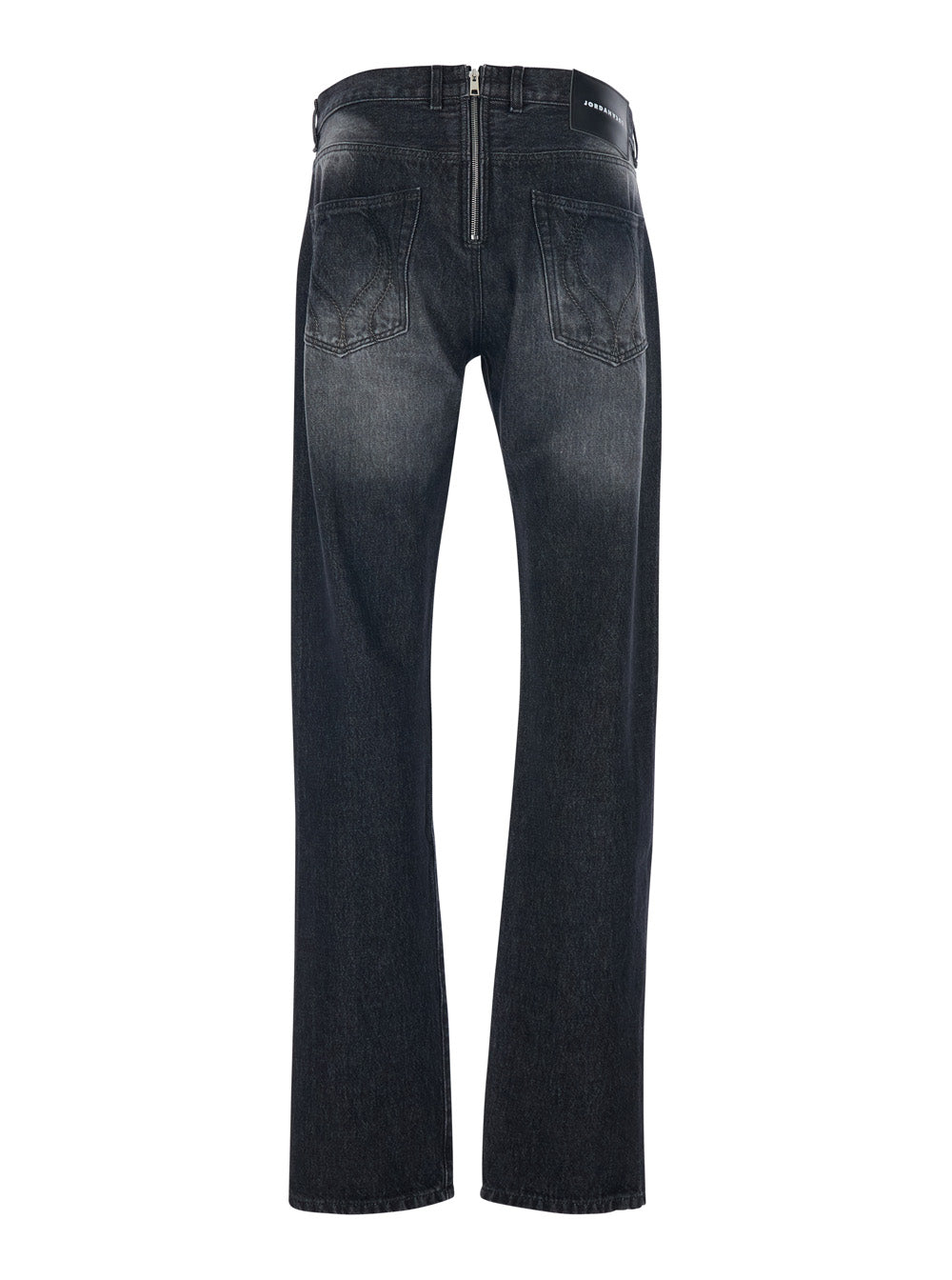 Black Jeans With Belt Loops And Front Zip Pocket Denim Man Cotton