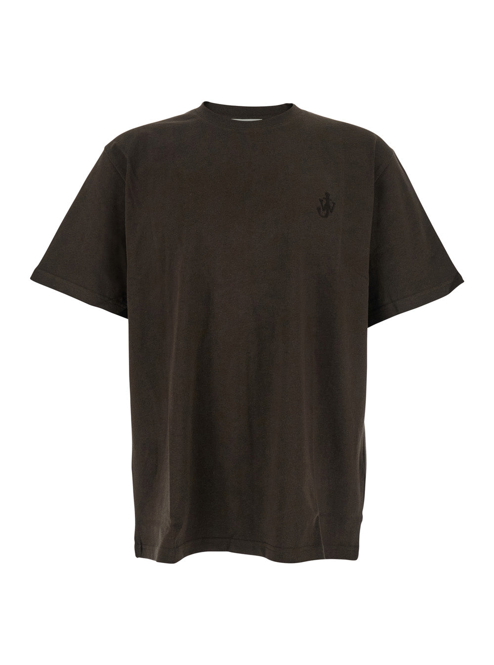 Brown T-Shirt With Logo On The Front Cotton Man Tshirts And Polo Shirts