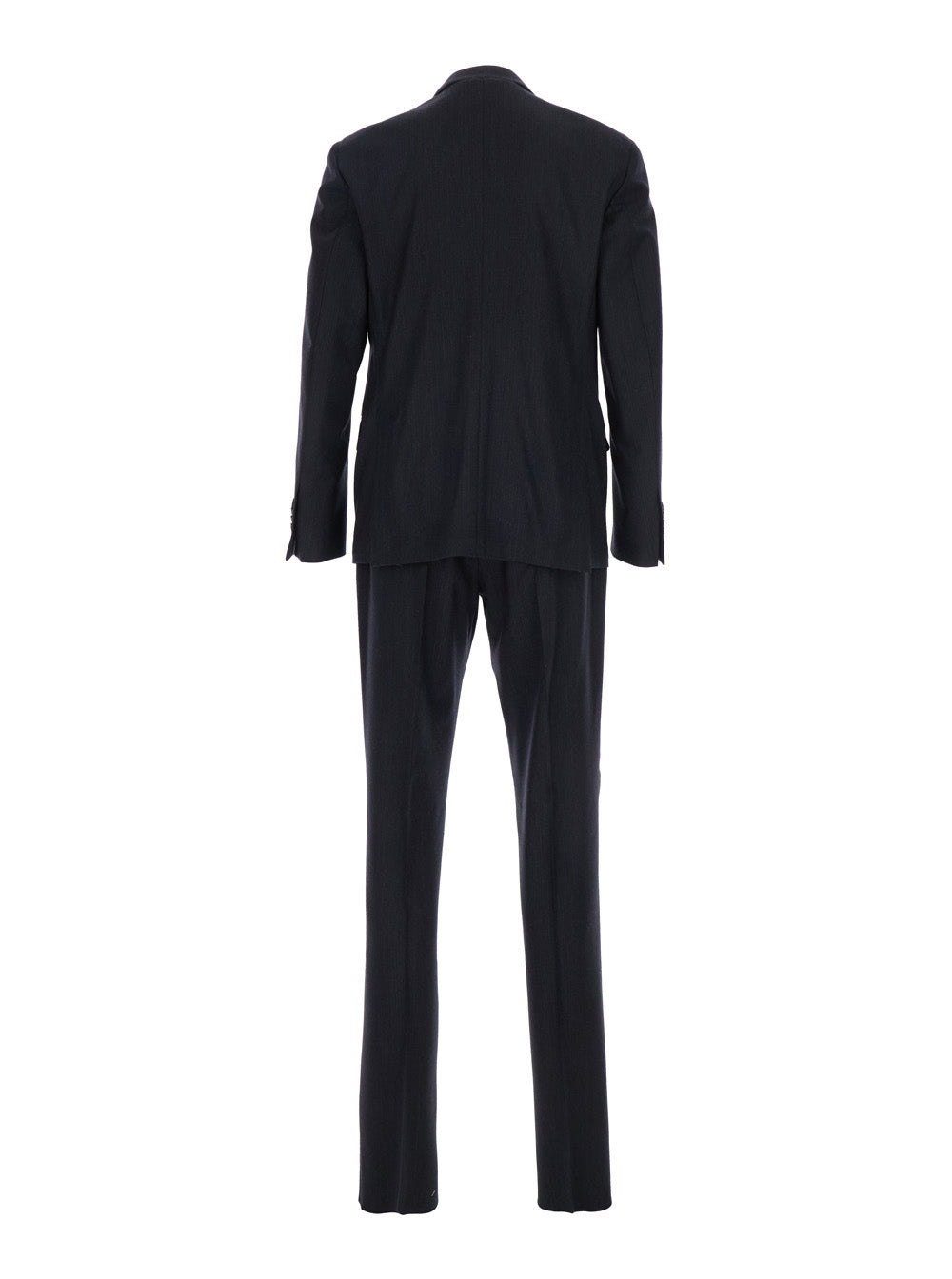 Grey Single-Breasted Suit with Classic Revers in Flanel Man Suits