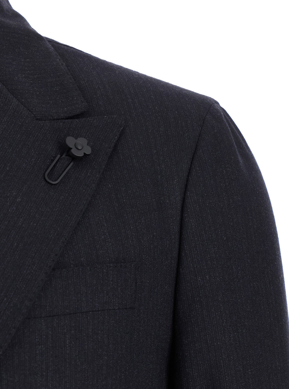 Grey Single-Breasted Suit with Classic Revers in Flanel Man Suits