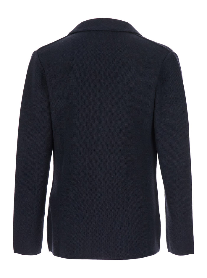 Blue Jacket With Classic Lapels And Button Fastening Cotton Man Blu Blazers