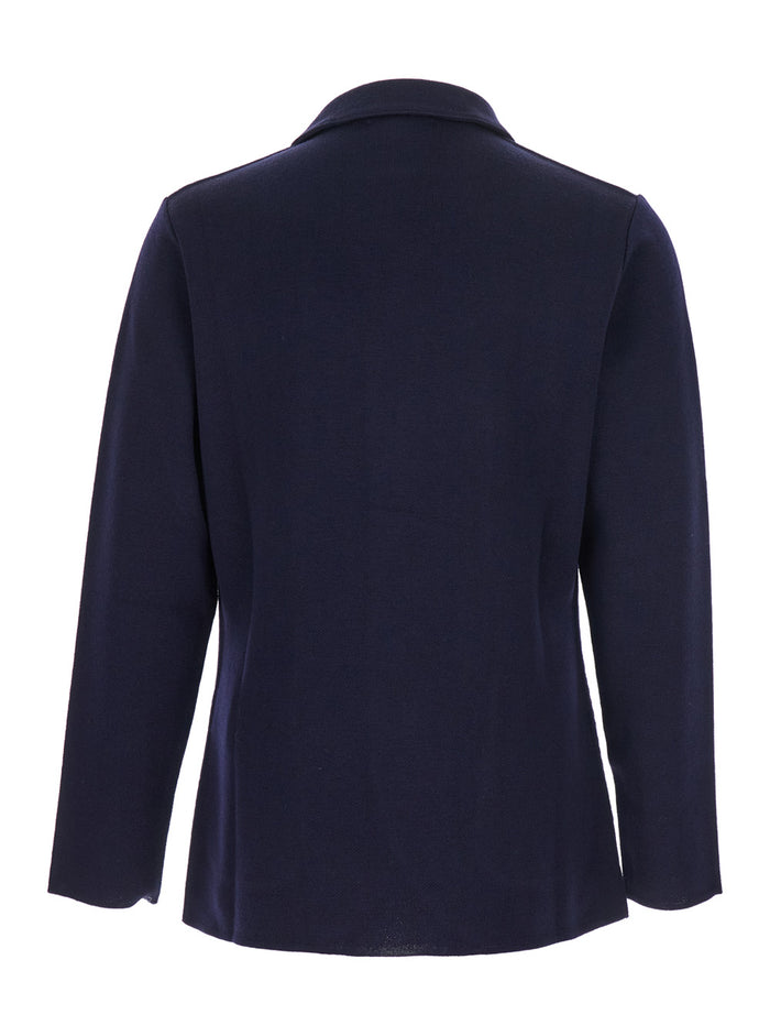 Blue Jacket With Classic Lapels And Button Fastening Cotton Man Blu Blazers