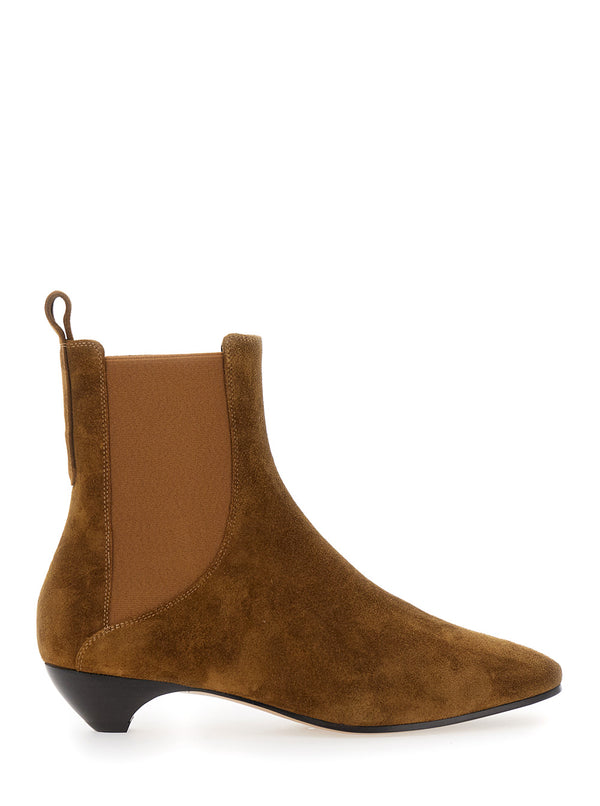 Ankle Boots Beige Suede Brown