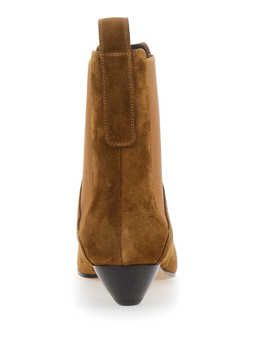 Allegra Chelsea Beige Ankle Boots with Elastic Panels in Suede Woman Brown