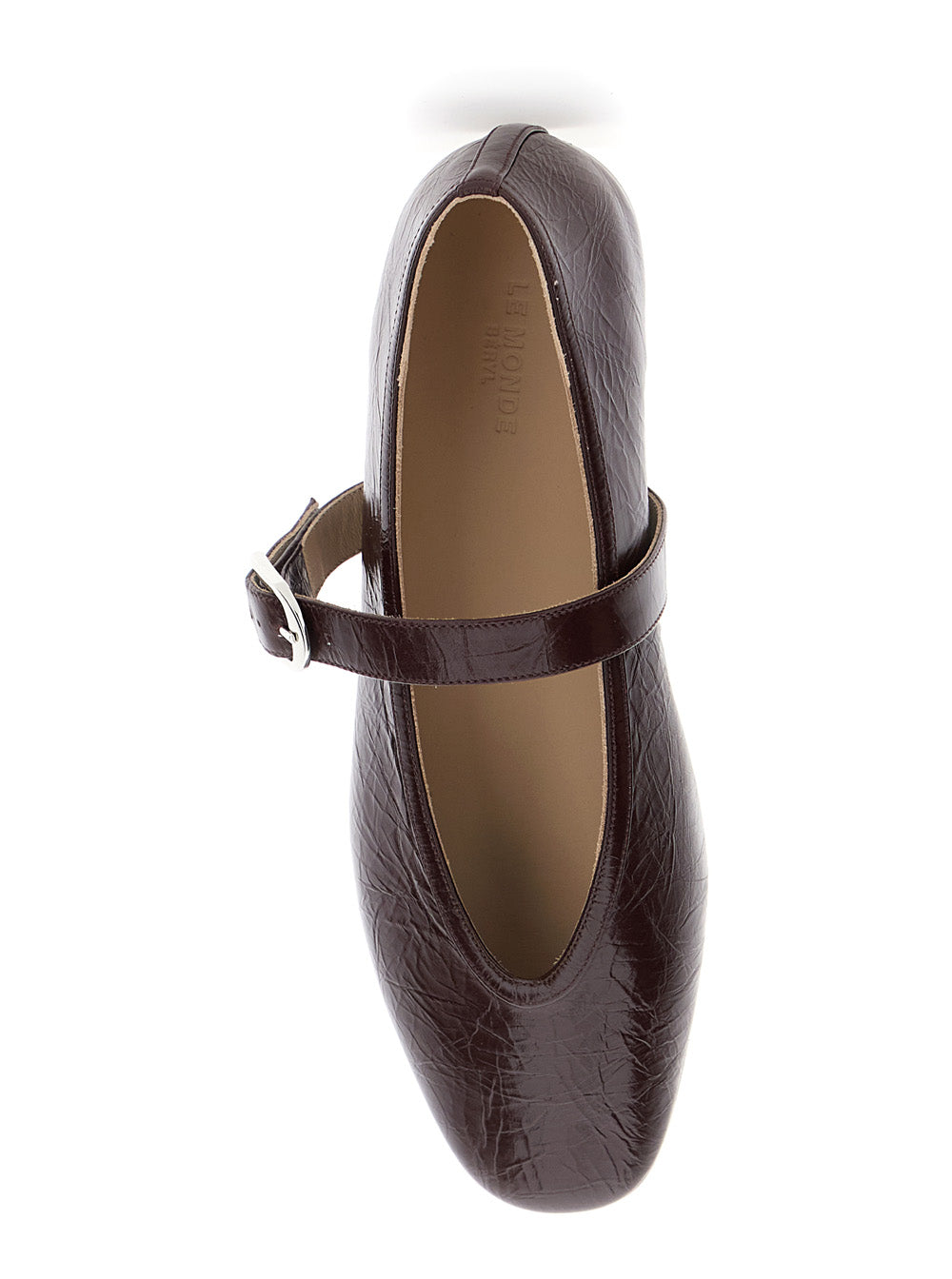 Stella Violet Ballet Shoes with Buckle Strap Closure in Leather Woman Bordeaux Ballerinas