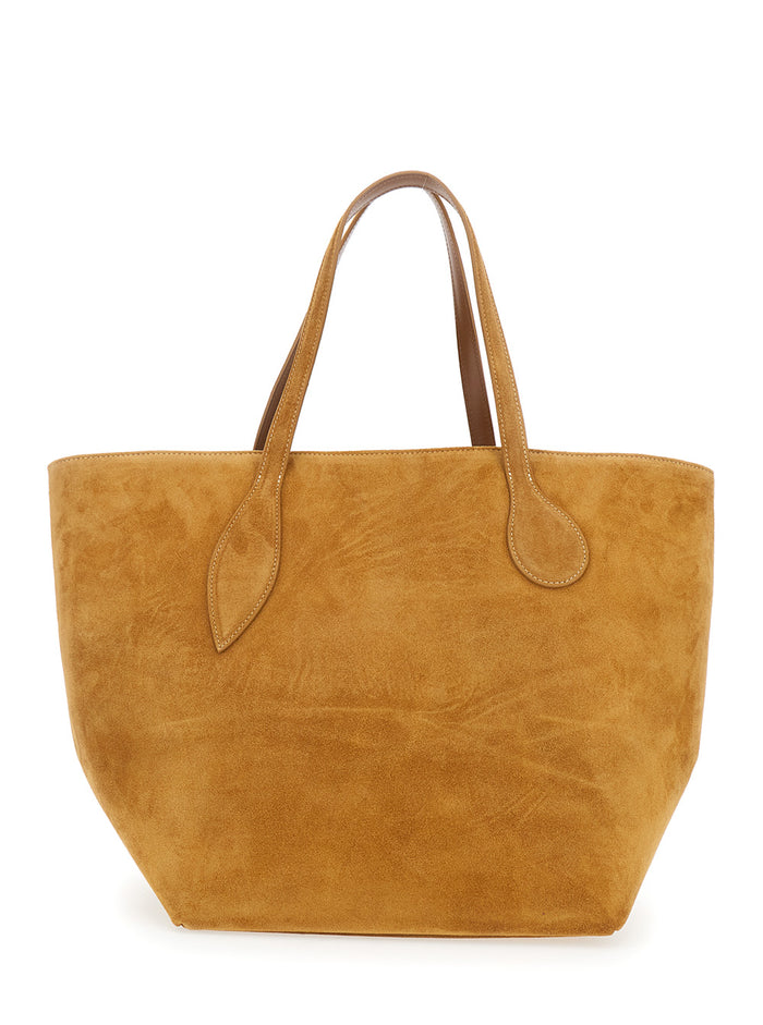 Sprout Beigetote Bag With Open Top Suede Woman Beige Cow Shoulder
