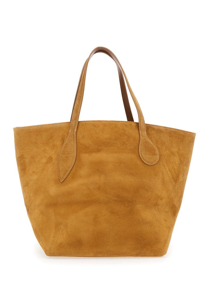 Sprout Beigetote Bag With Open Top Suede Woman Beige Cow Shoulder