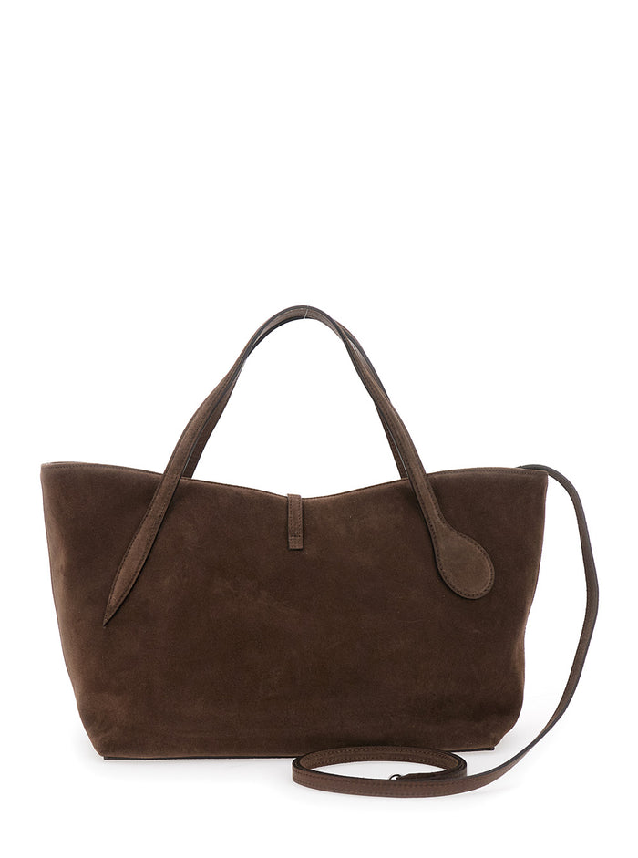 Petite Penne Brown Handbag With Side Pocket Leather Woman Cow Hand Bags
