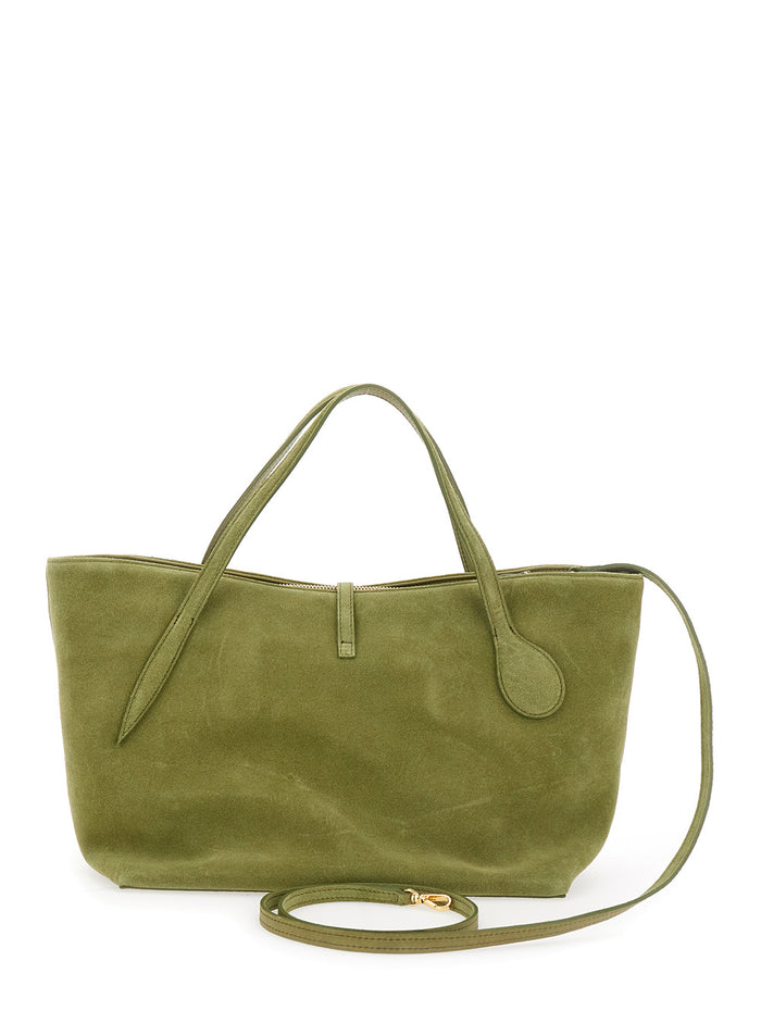 Petite Penne Green Handbag With Side Pocket Leather Woman Cow Hand Bags