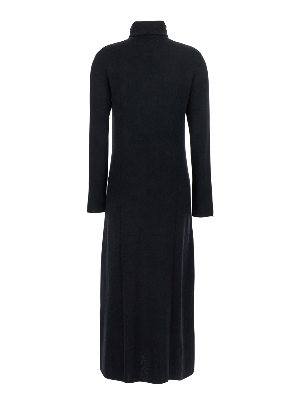 Alina Blackturtleneck Midi Dress Cashmere Woman Black Knitted Long