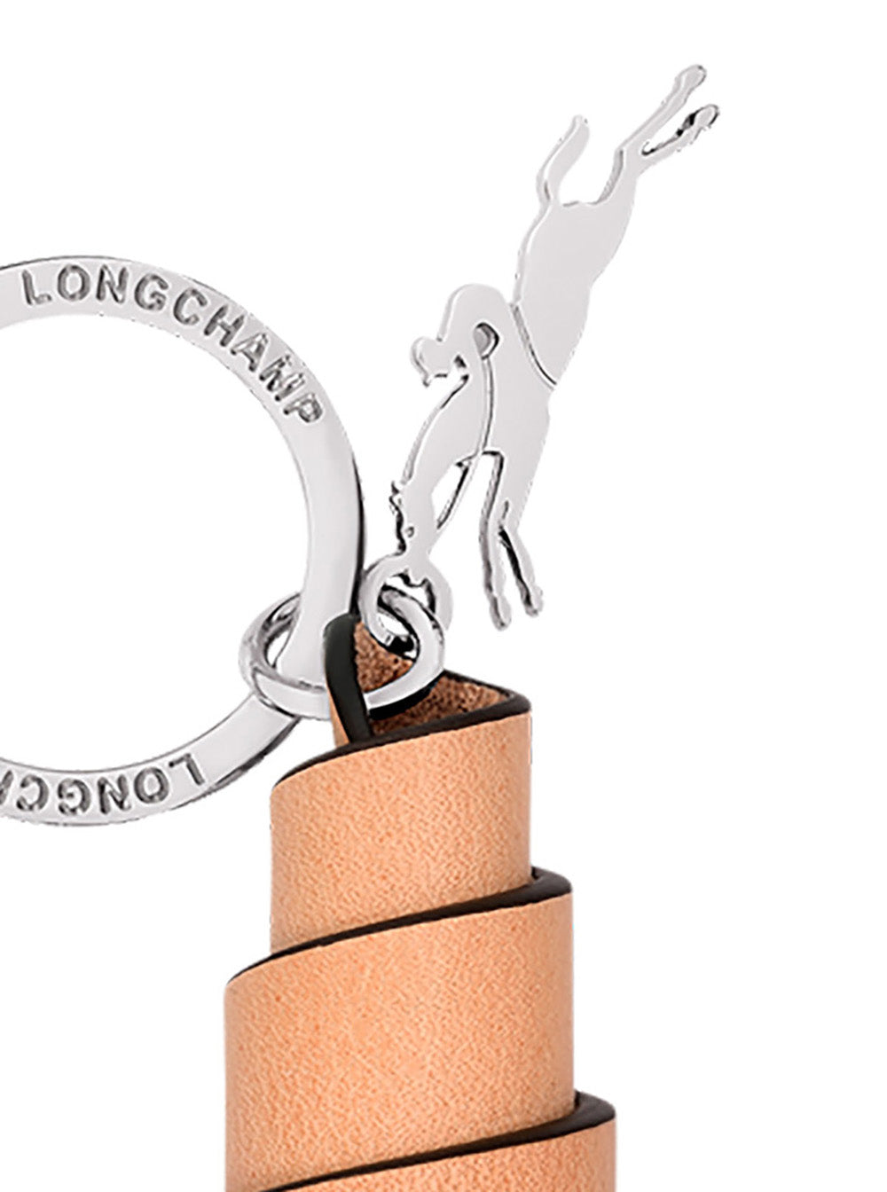 Brown Keyring With Logo Lettering And Metal Ring Leather Woman Products