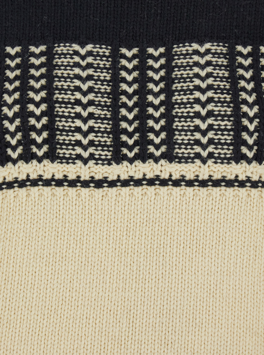 Black and White Crew Neck Sweaterwith All-Over Intarsia in Wool Woman White/black Jersey