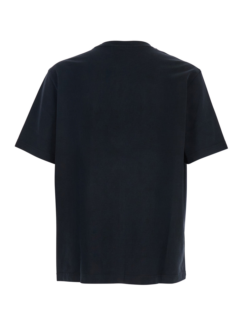 Black T-Shirt With Fox Head Patch Cotton Man Tshirts And Polo Shirts