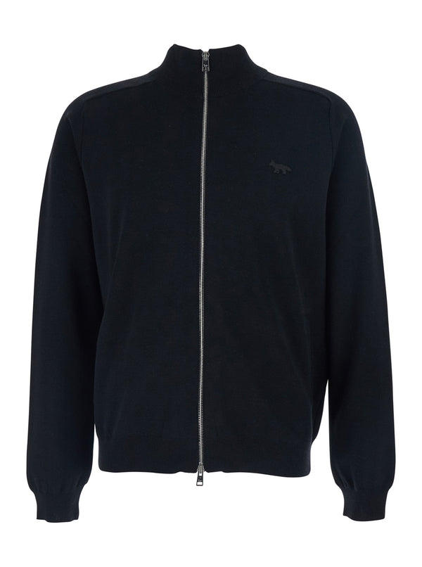Black Wool Sweatshirt With High Neck Sweatshirts