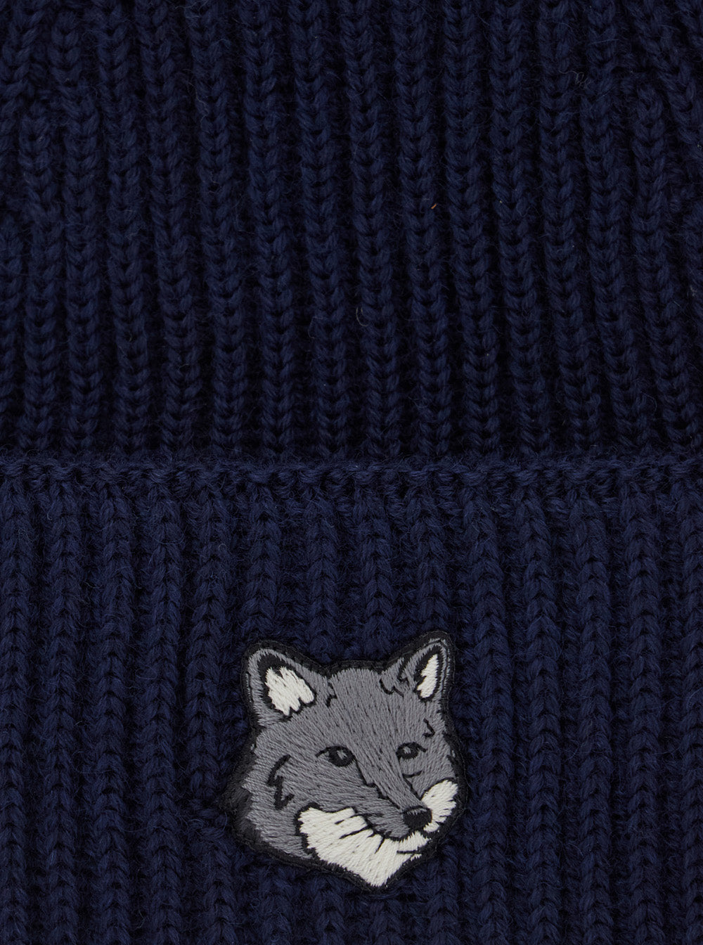 Blue Knit Beanie With Logo Patch On The Front Wool Man Blu Hats And Gloves
