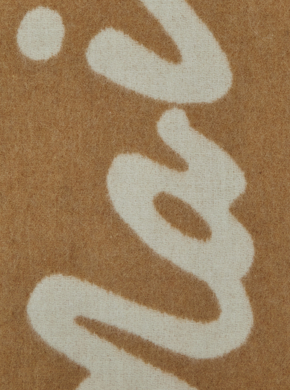 Beige Bicolor Scarf with Logo Lettering in Wool Blend Man Scarfs And Foulards