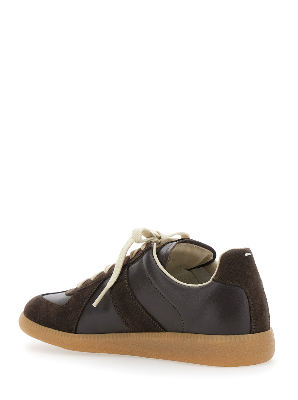 Replica Brown Low Top Sneakers Suede And Leather Woman Calf