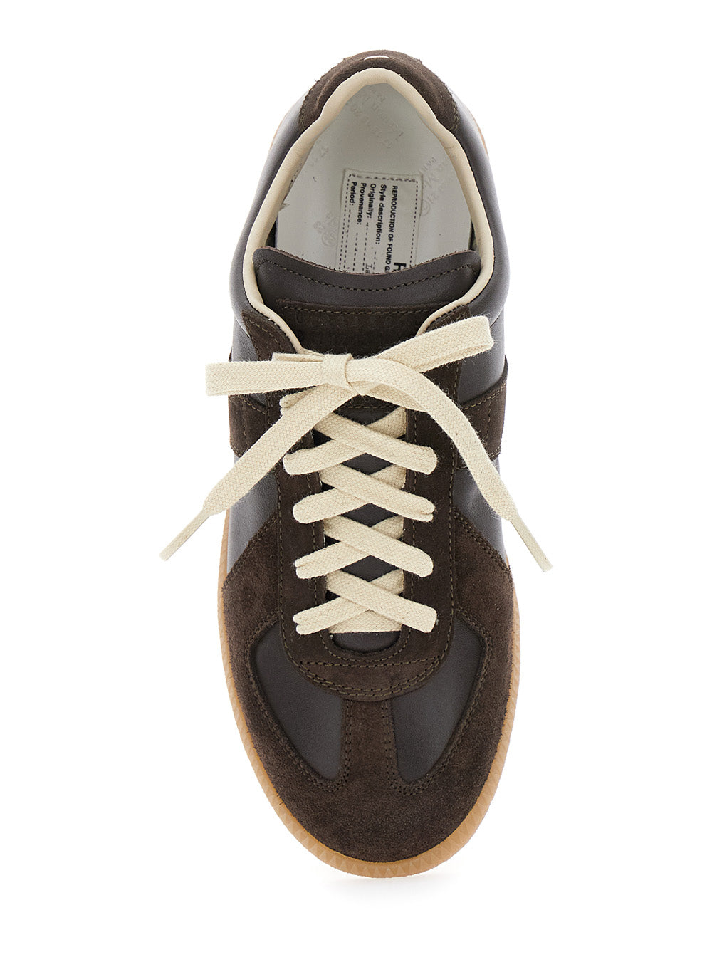 Replica Brown Low Top Sneakers Suede And Leather Woman Calf