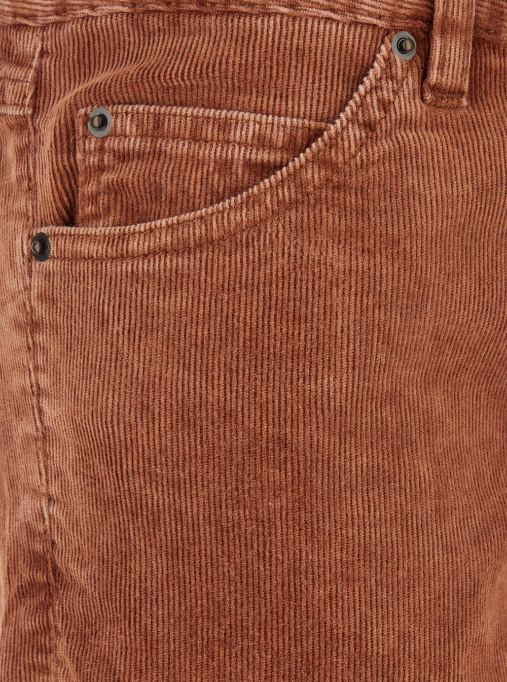 Orange Trousers with Belt Loops and Back Logo Patch in Corduroy Woman Cotton