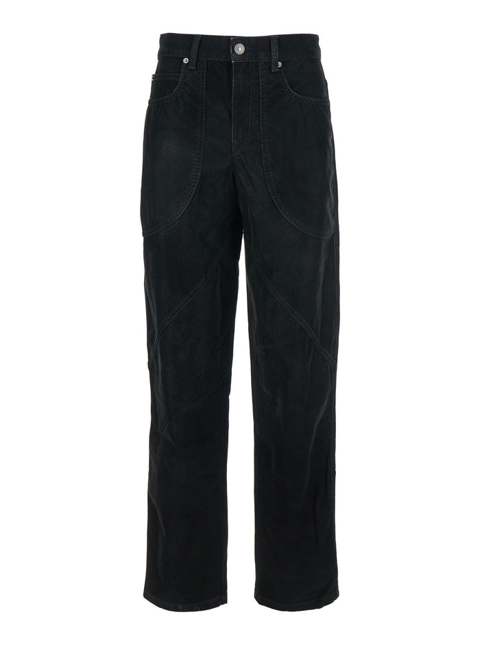 Kelvina Black Jeans with Logo Patch on the Rear and Tapered Leg in Denim Woman Trousers