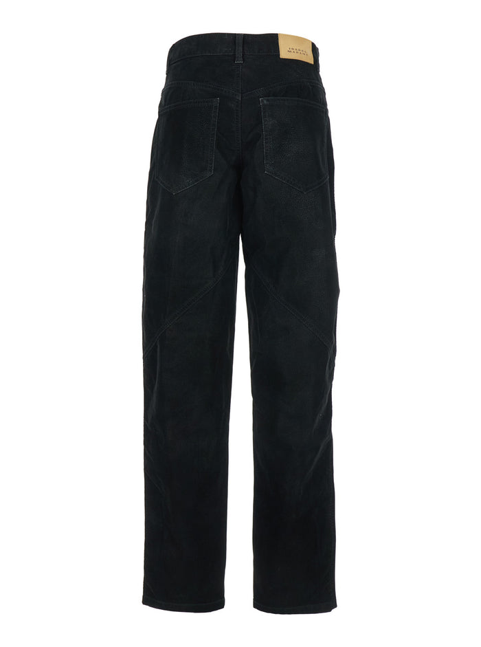 Kelvina Black Jeans with Logo Patch on the Rear and Tapered Leg in Denim Woman Trousers
