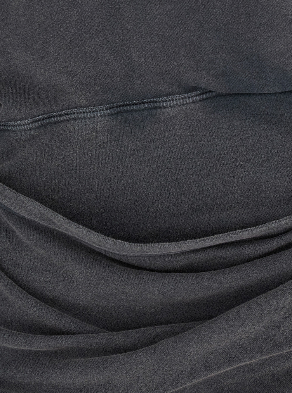 Black Crew Neck Dress With Knot Detail And Long Sleeves Cotton Woman