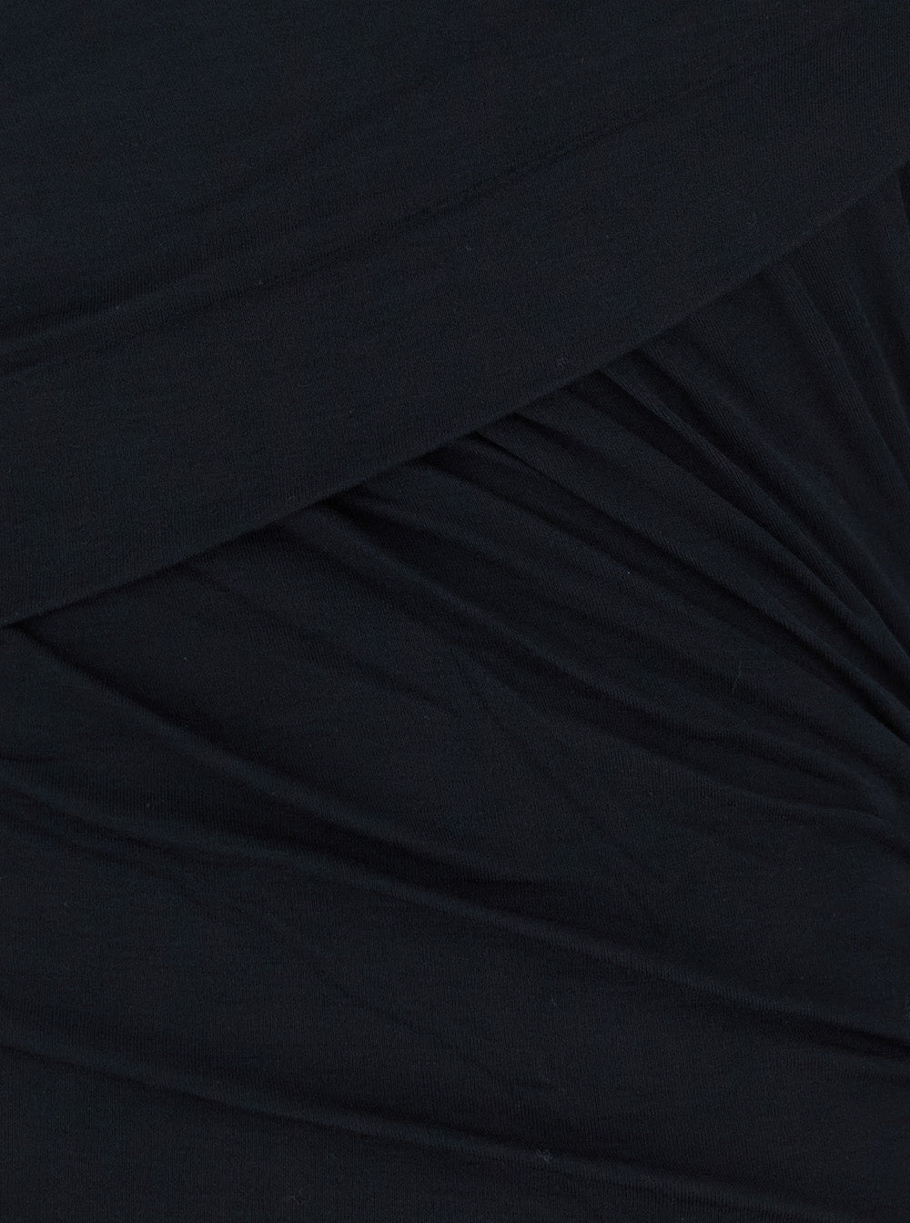 Denise Black Dress With Round Neckline And Ruffle Design Fabric Woman
